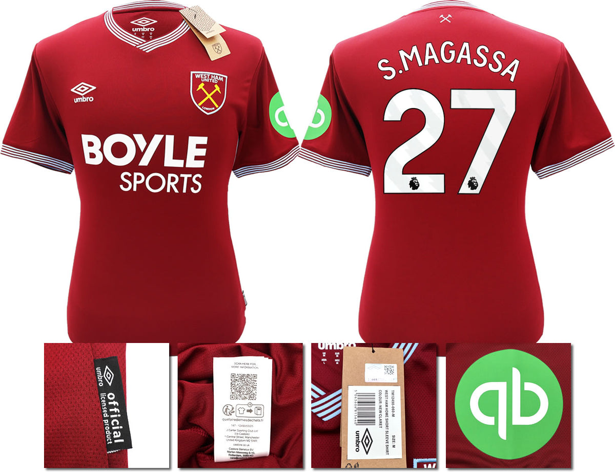BNWT 2025 2026 WEST HAM HOME SHIRT MAGASSA 27 MEN'S