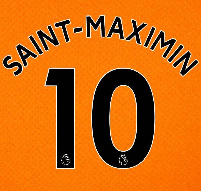 2019 2020 NEWCASTLE UNITED SAINT-MAXIMIN 10 WHITE 3RD OFFICIAL PLAYER SIZE NAME SET