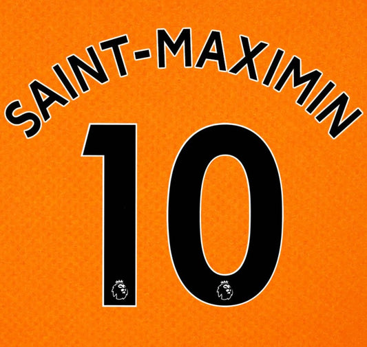2019 2020 NEWCASTLE UNITED SAINT-MAXIMIN 10 WHITE 3RD OFFICIAL PLAYER SIZE NAME SET