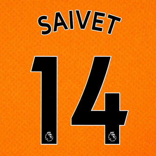 2019 2020 NEWCASTLE UNITED HAYDEN 14 WHITE 3RD OFFICIAL PLAYER SIZE NAME SET