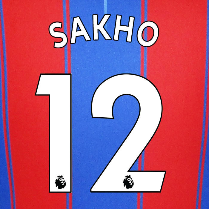 2019 2020 CRYSTAL PALACE SAKHO 12 WHITE HOME OFFICIAL PLAYER SIZE NAME SET
