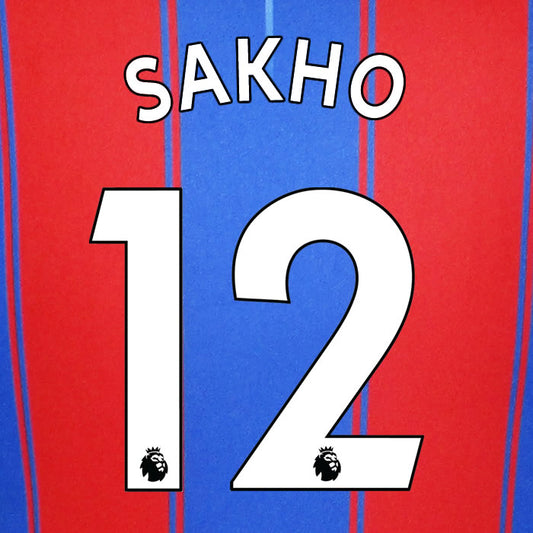 2019 2020 CRYSTAL PALACE SAKHO 12 WHITE HOME OFFICIAL PLAYER SIZE NAME SET