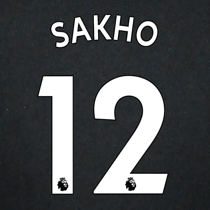 2019 2020 CRYSTAL PALACE SAKHO 12 WHITE AWAY OFFICIAL PLAYER SIZE NAME SET