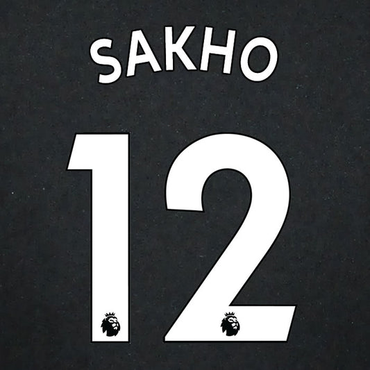 2019 2020 CRYSTAL PALACE SAKHO 12 WHITE AWAY OFFICIAL PLAYER SIZE NAME SET