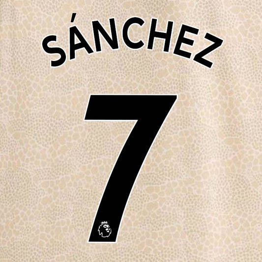 2019 2020 MANCHESTER UNITED SANCHEZ 7 WHITE AWAY OFFICIAL PLAYER SIZE NAME SET