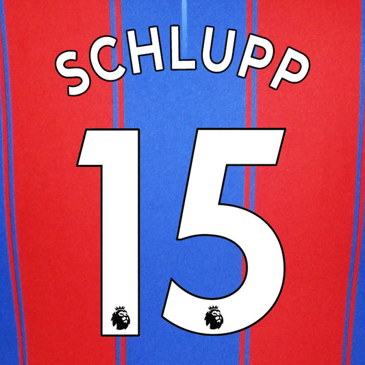 2019 2020 CRYSTAL PALACE SCHLUPP 15 WHITE HOME OFFICIAL PLAYER SIZE NAME SET