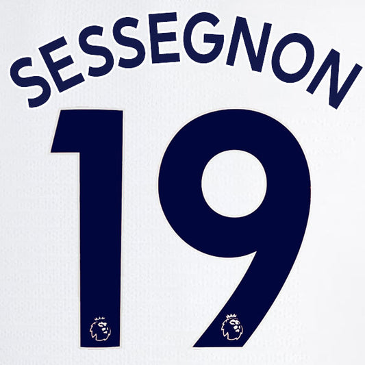 2019 2020 TOTTENHAM HOTSPUR SESSEGNON 19 WHITE HOME OFFICIAL PLAYER SIZE NAME SET