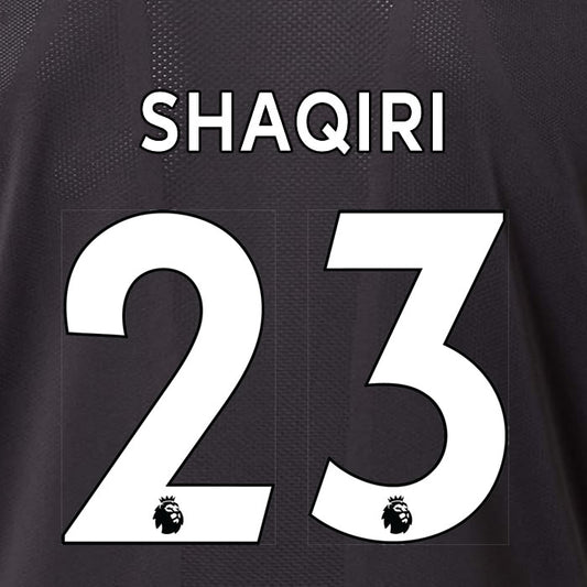 2019 2020 LIVERPOOL SHAQIRI 23 WHITE AWAY OFFICIAL PLAYER SIZE NAME SET