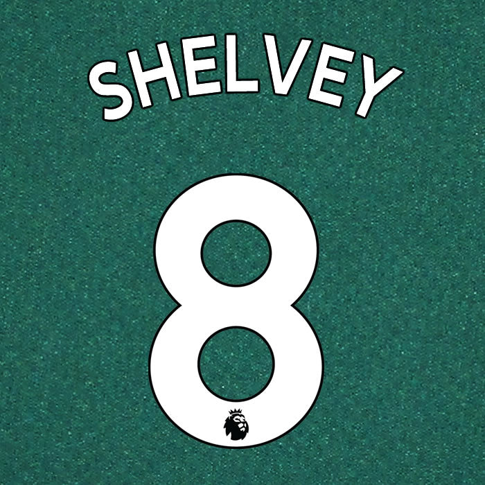 2019 2020 NEWCASTLE UNITED SHELVEY 8 WHITE AWAY OFFICIAL PLAYER SIZE NAME SET