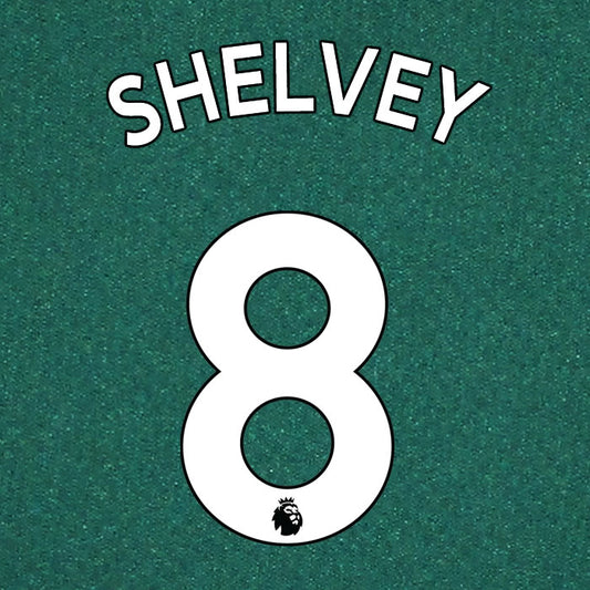 2019 2020 NEWCASTLE UNITED SHELVEY 8 WHITE AWAY OFFICIAL PLAYER SIZE NAME SET