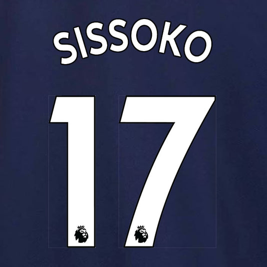 2019 2020 TOTTENHAM HOTSPUR SISSOKO 17 WHITE AWAY OFFICIAL PLAYER SIZE NAME SET
