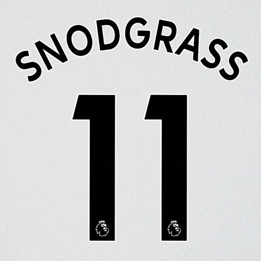 2019 2020 WEST HAM SNODGRASS 11 WHITE AWAY OFFICIAL PLAYER SIZE NAME SET