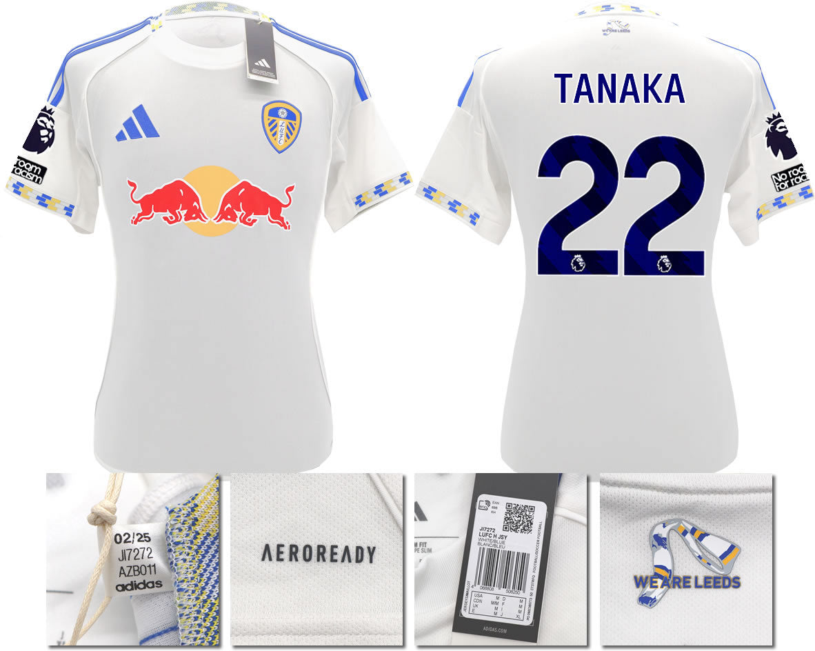 BNWT 2025/2026 Leeds United FC adidas TANAKA 22 Home Shirt