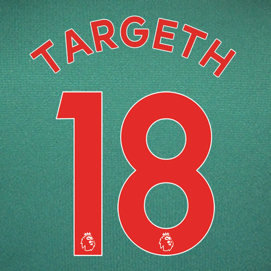 2019 2020 ASTON VILLA TARGETH 18 WHITE 3RD OFFICIAL PLAYER SIZE NAME SET