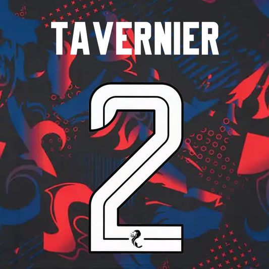 2024 2025 Rangers TAVERNIER 2 WHITE 3RD OFFICIAL PLAYER SIZE NAMESET