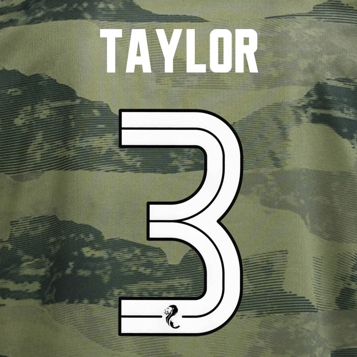 2024 2025 Celtic TAYLOR 3 WHITE 3RD OFFICIAL PLAYER SIZE NAMESET