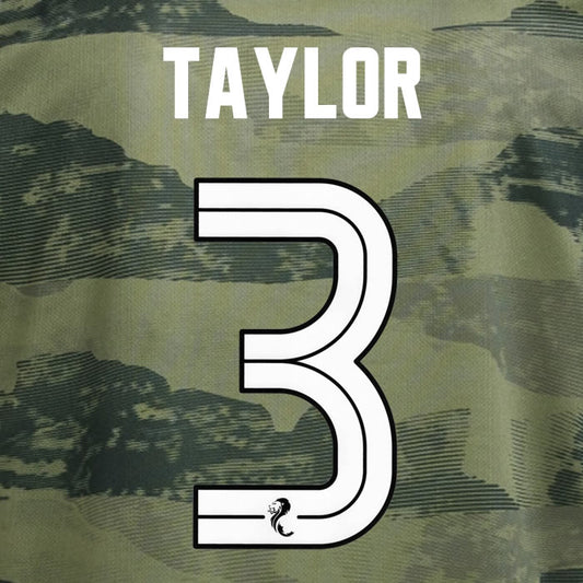 2024 2025 Celtic TAYLOR 3 WHITE 3RD OFFICIAL PLAYER SIZE NAMESET