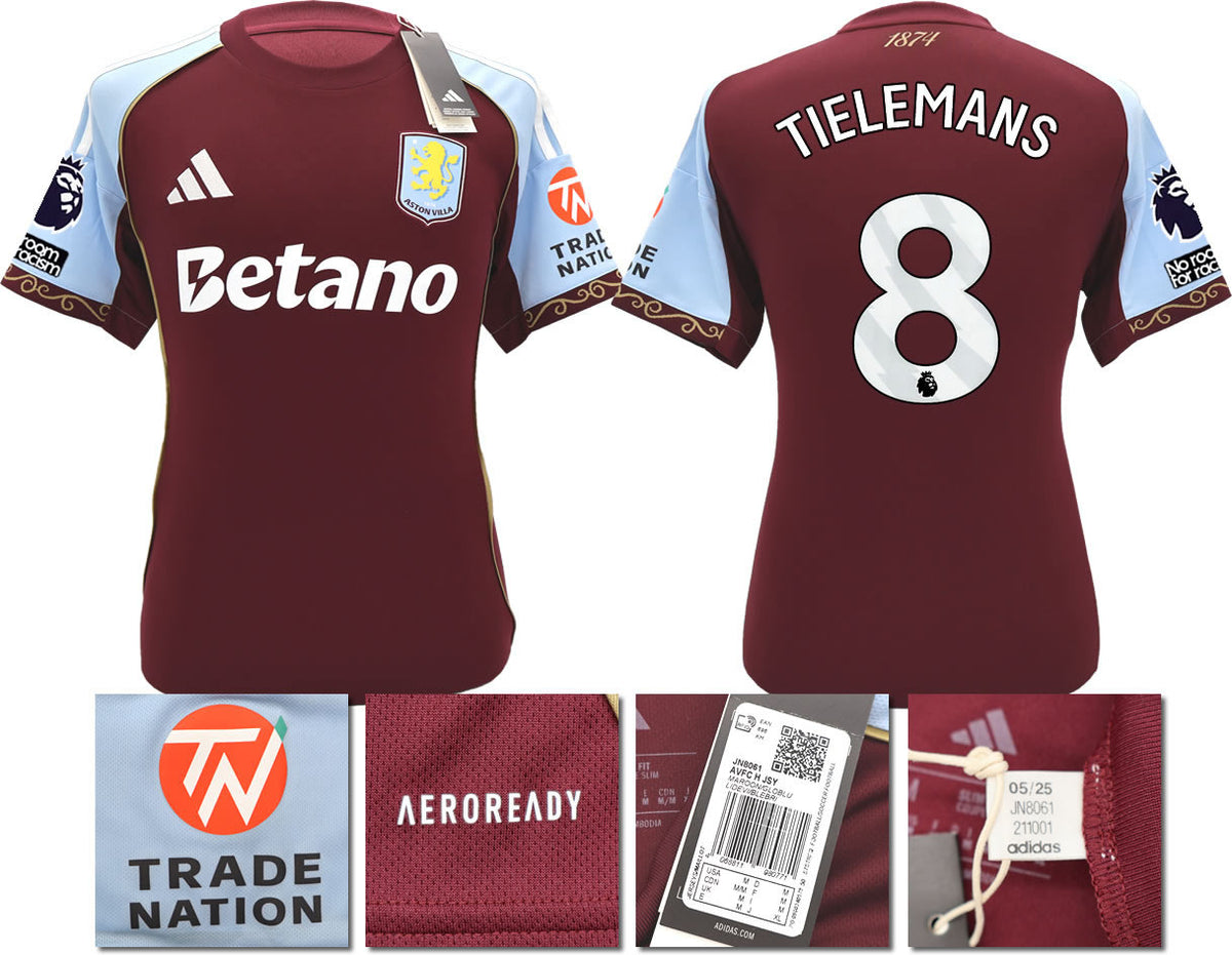 BNWT 2025/26 ASTON VILLA FC HOME SHIRT TIELEMANS 8
