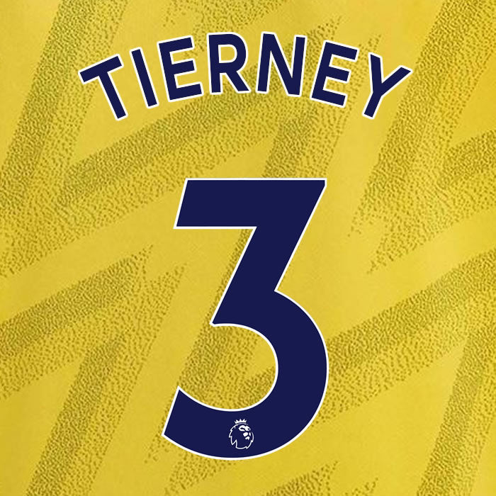 2019 2020 ARSENAL TIERNEY 3 WHITE AWAY OFFICIAL PLAYER SIZE NAME SET