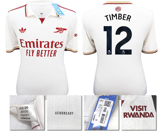 BNWT 2025/2026 ARSENAL F.C. ADIDAS 3RD SHIRT J. TIMBER 12