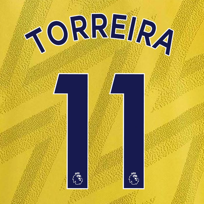 2019 2020 ARSENAL TORREIRA 11 WHITE AWAY OFFICIAL PLAYER SIZE NAME SET
