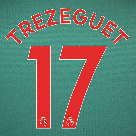 2019 2020 ASTON VILLA M. TREZEGUET 17 WHITE 3RD OFFICIAL PLAYER SIZE NAME SET