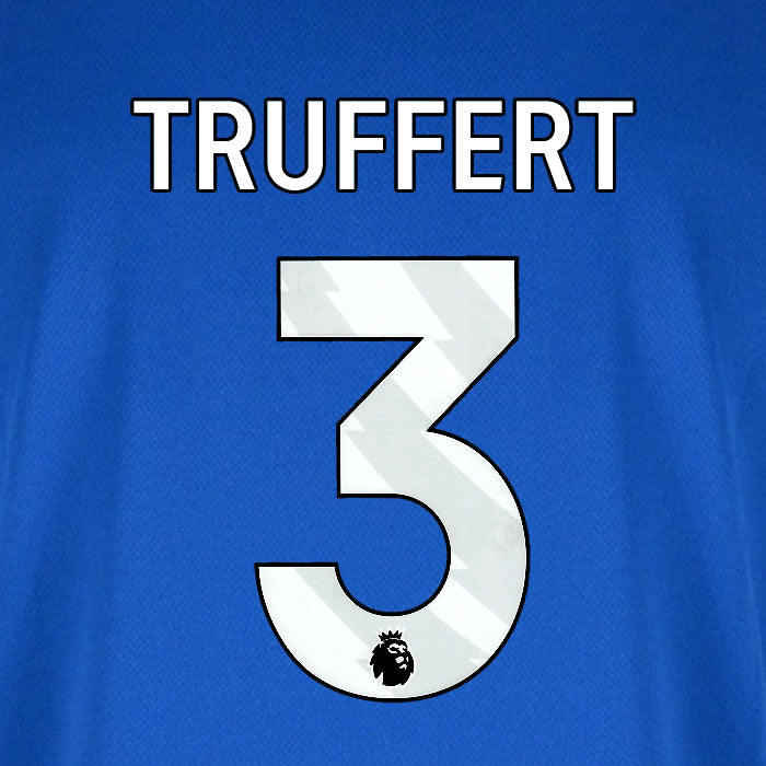 2025 2026 BOURNEMOUTH TRUFFERT 3 WHITE AWAY PLAYER SIZE NAME SET