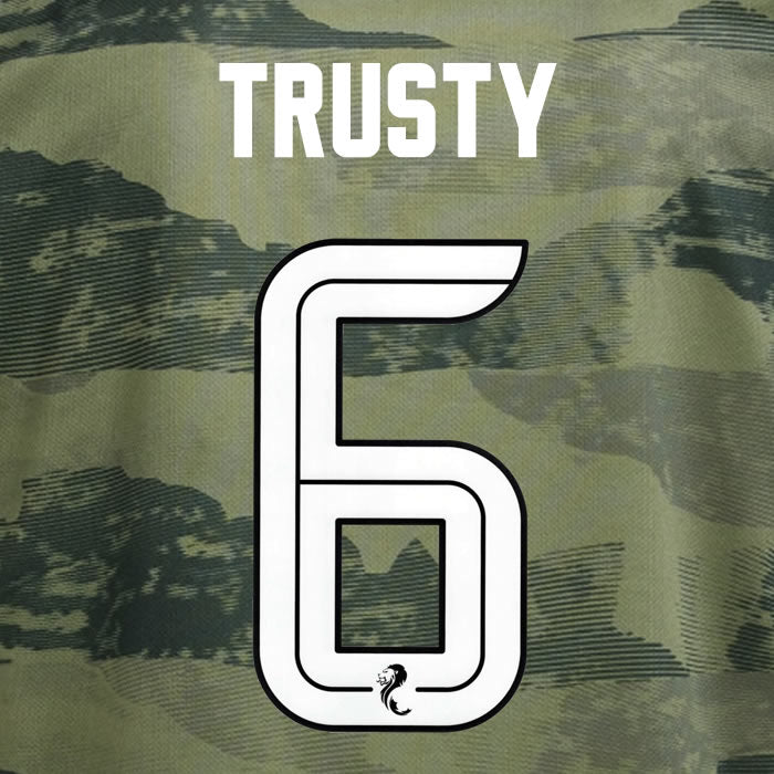 2024 2025 Celtic TRUSTY 6 WHITE 3RD OFFICIAL PLAYER SIZE NAMESET