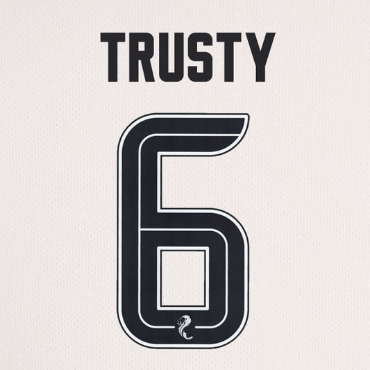 2025 2026 Celtic TRUSTY 6 WHITE 3RD OFFICIAL PLAYER SIZE NAMESET