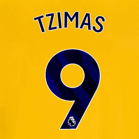 2025 2026 OFFICIAL BRIGHTON HOVE ALBION TZIMAS 9 3RD PLAYER SIZE NAME SET