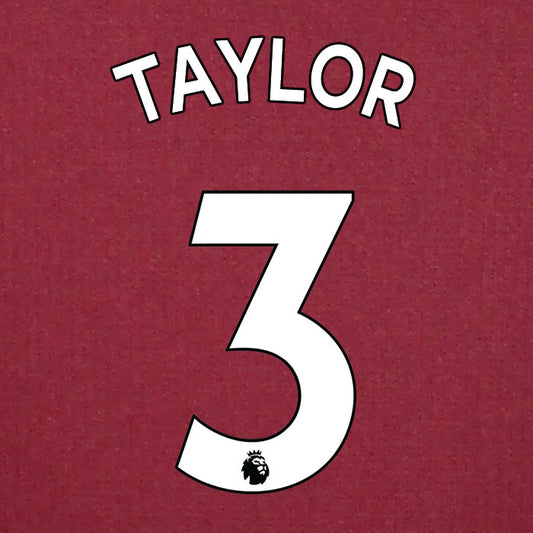 2019 2020 ASTON VILLA TAYLOR 3 WHITE HOME OFFICIAL PLAYER SIZE NAME SET