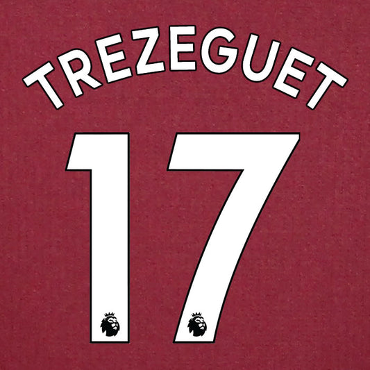 2019 2020 ASTON VILLA M. TREZEGUET 17 WHITE HOME OFFICIAL PLAYER SIZE NAME SET