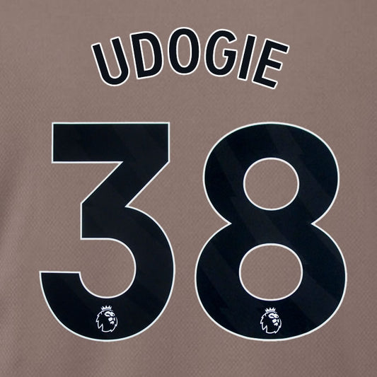 2023 2024 OFFICIAL TOTTENHAM HOTSPUR UDOGIE 38 3RD PLAYER SIZE NAME SET
