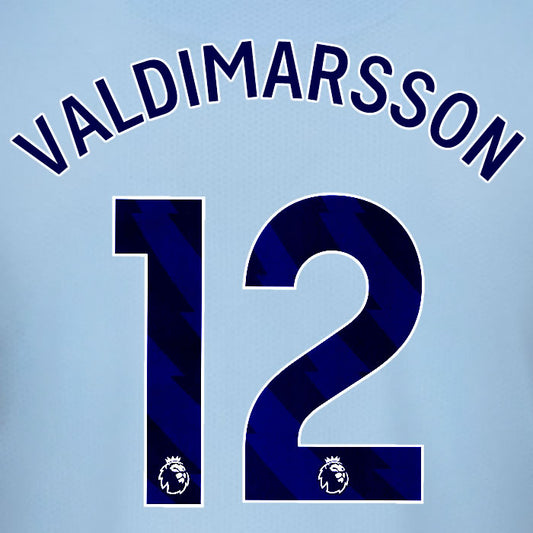 2025 2026 BRENTFORD VALDIMARSSON 12 BLACK 3RD PLAYER SIZE NAME SET