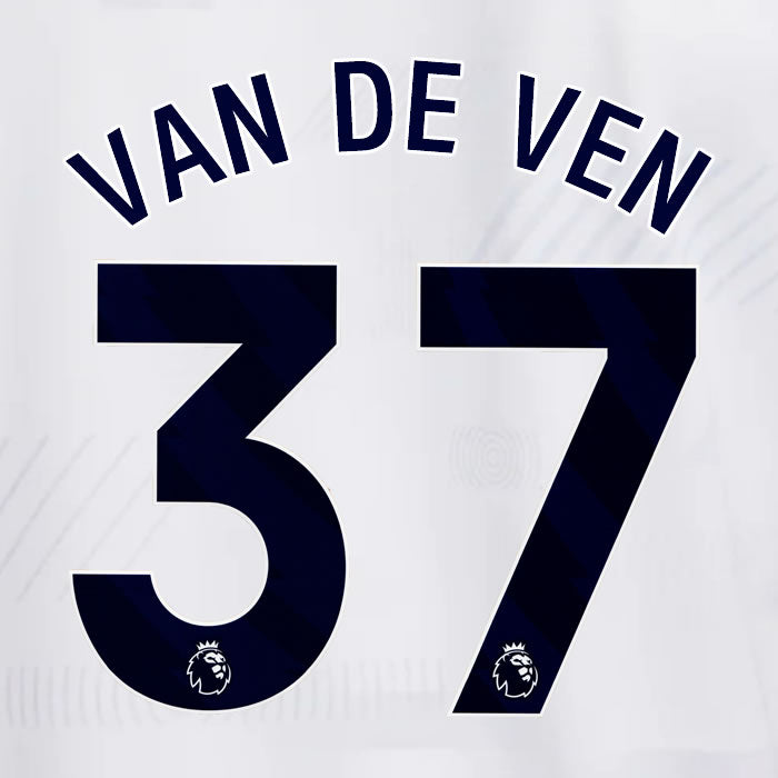 2023 2024 OFFICIAL TOTTENHAM HOTSPUR VAN DE VEN 37 HOME PLAYER SIZE NAME SET