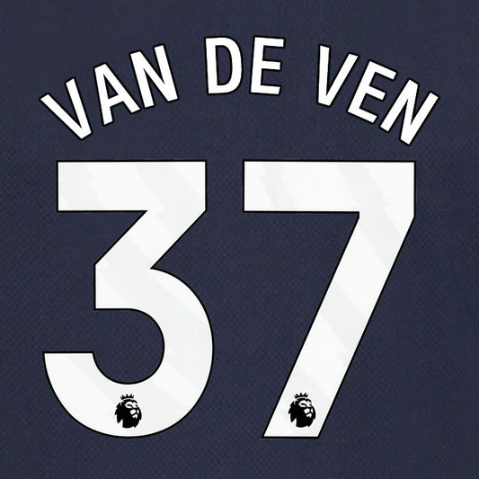 2023 2024 OFFICIAL TOTTENHAM HOTSPUR VAN DE VEN 37 AWAY PLAYER SIZE NAME SET