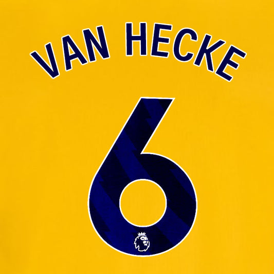 2025 2026 OFFICIAL BRIGHTON HOVE ALBION VAN HECKE 6 3RD PLAYER SIZE NAME SET