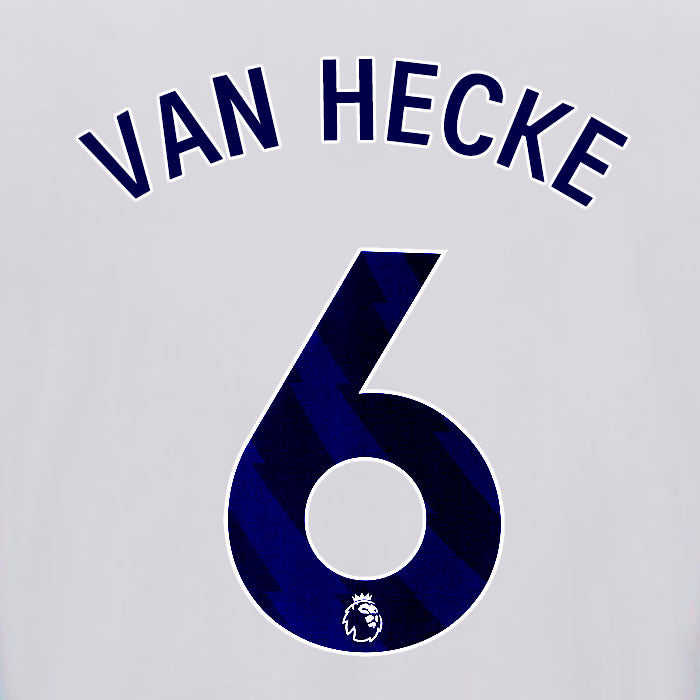 2025 2026 OFFICIAL BRIGHTON HOVE ALBION VAN HECKE 6 HOME PLAYER SIZE NAME SET