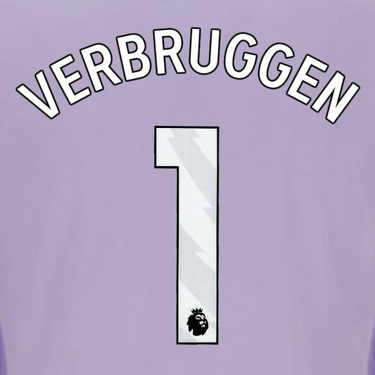 2025 2026 OFFICIAL BRIGHTON HOVE ALBION VERBRUGGEN 1 AWAY PLAYER SIZE NAME SET
