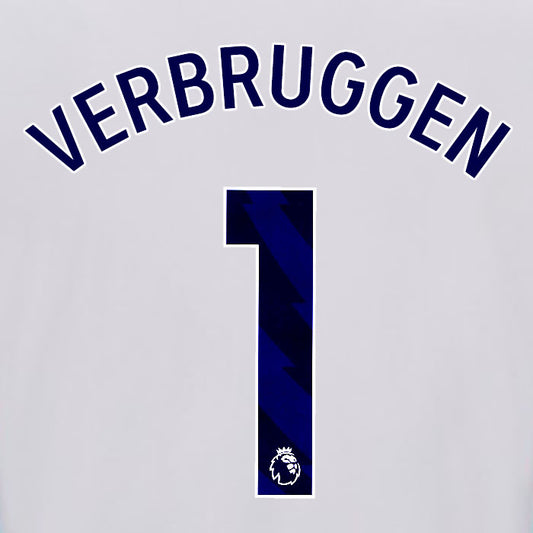 2025 2026 OFFICIAL BRIGHTON HOVE ALBION VERBRUGGEN 1 HOME PLAYER SIZE NAME SET