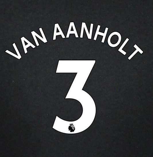 2019 2020 CRYSTAL PALACE VAN AANHOLT 3 WHITE AWAY OFFICIAL PLAYER SIZE NAME SET