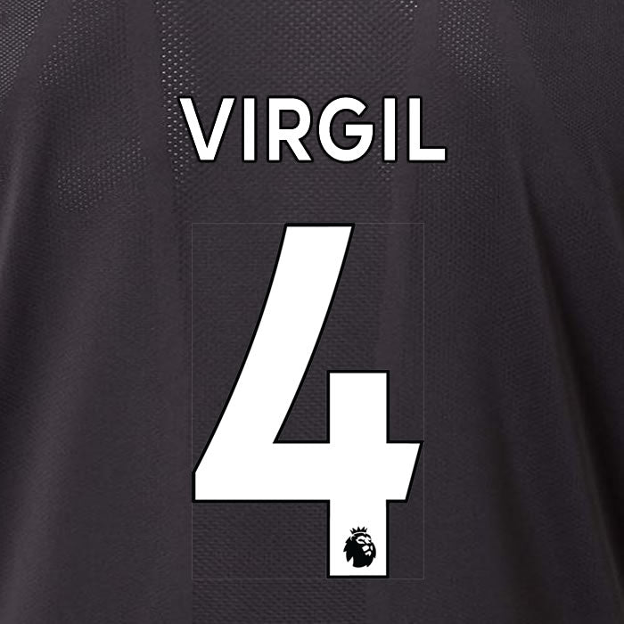 2019 2020 LIVERPOOL VIRGIL 4 WHITE AWAY OFFICIAL PLAYER SIZE NAME SET