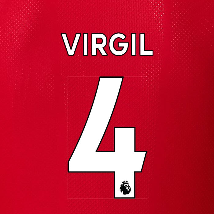 2019 2020 LIVERPOOL VIRGIL 4 WHITE HOME OFFICIAL PLAYER SIZE NAME SET