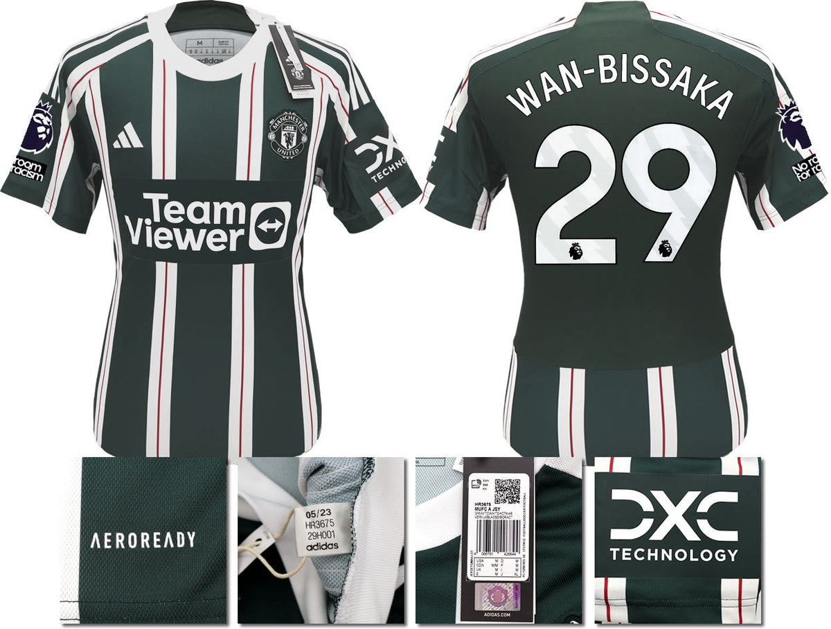 BNWT 2023 2024 MAN UTD ADIDAS AWAY SHIRT WAN-BISSAKA 29