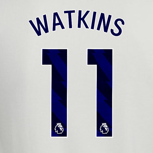 2025 2026 ASTON VILLA WATKINS 11 OFFICIAL BLUE 3RD PLAYER SIZE NAMESET