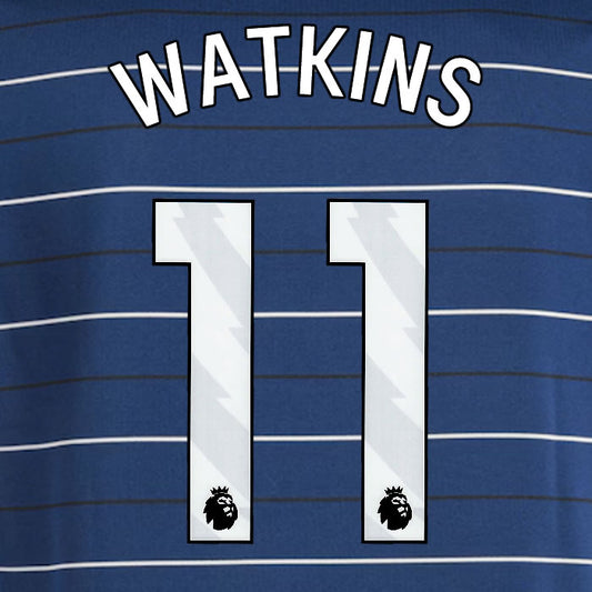 2024 2025 OFFICIAL ASTON VILLA WATKINS 11 3RD PLAYER SIZE NAME SET