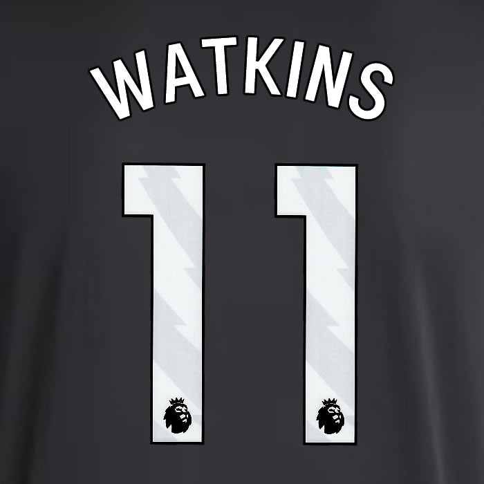 2025 2026 ASTON VILLA WATKINS 11 OFFICIAL WHITE AWAY PLAYER SIZE NAMESET