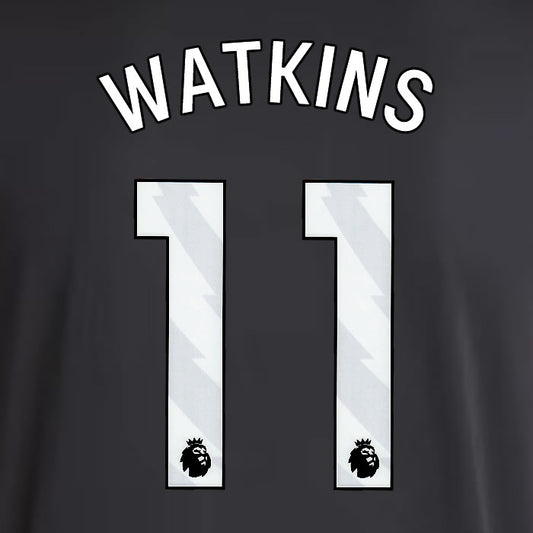 2025 2026 ASTON VILLA WATKINS 11 OFFICIAL WHITE AWAY PLAYER SIZE NAMESET