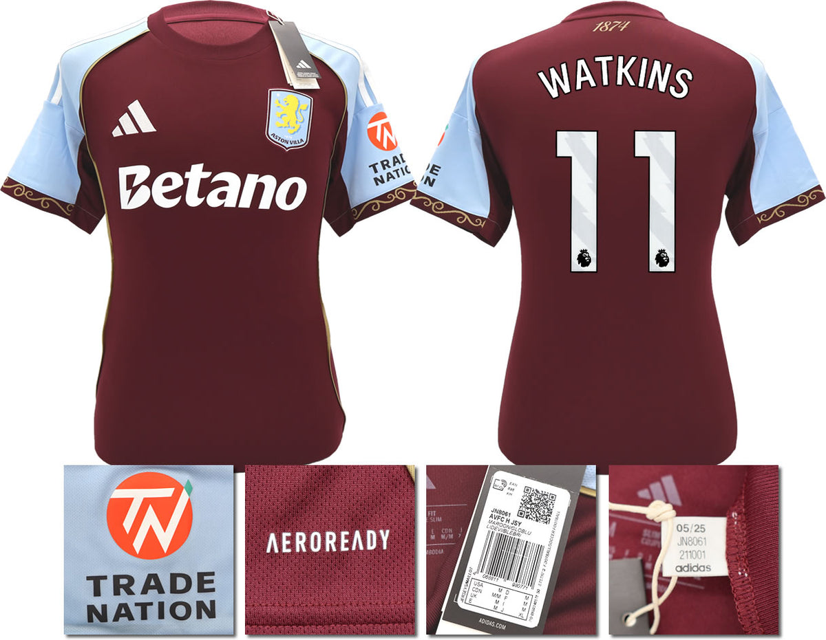 BNWT 2025/26 ASTON VILLA FC HOME SHIRT WATKINS 11