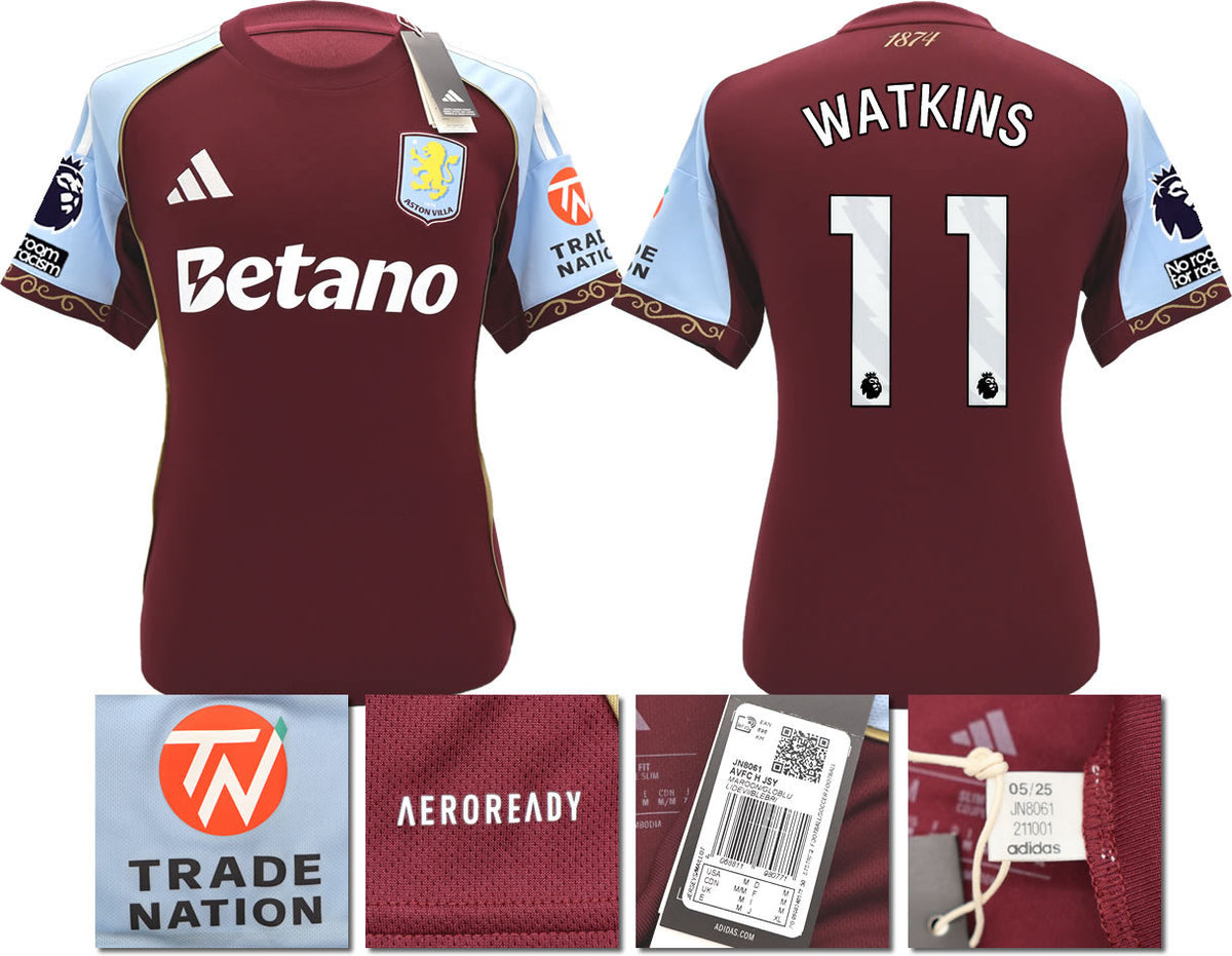 BNWT 2025/26 ASTON VILLA FC HOME SHIRT WATKINS 11